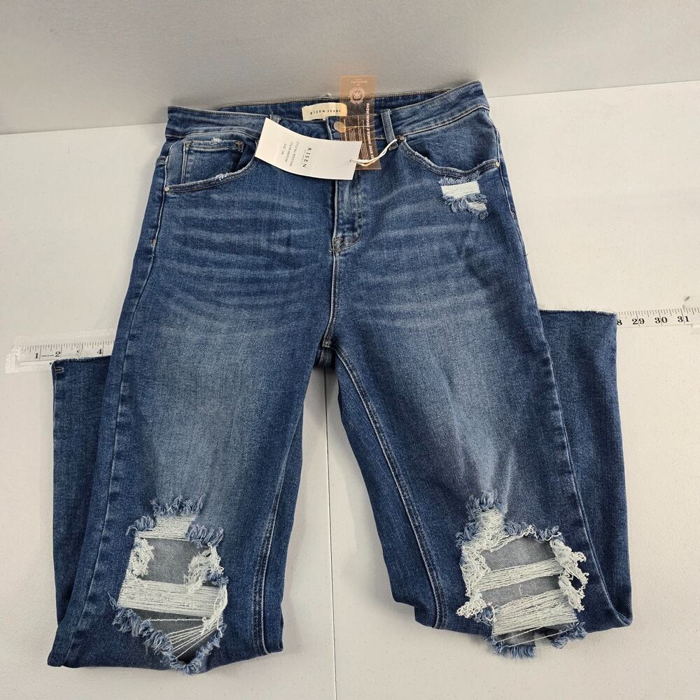 Women's Blue Distressed Skinny Jeans